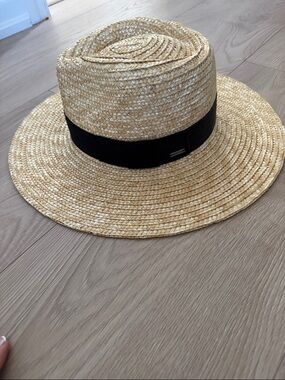 Braxton Woven Straw Sun Hat with Black Band